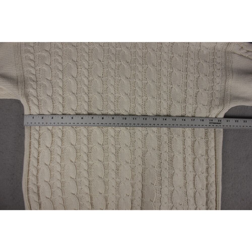 Eddie Bauer Cream Sweater Small Pullover Floral 3D Embroidery Cottagecore - Picture 9 of 11